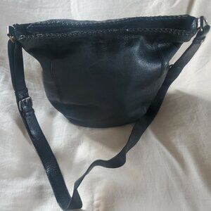Green Fields Genuine Leather Crossbody/Shoulder Bag – Black